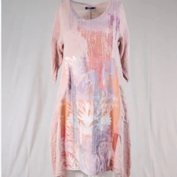 Blue Fish Wave Dress Natural Pink - Picture 1 of 14